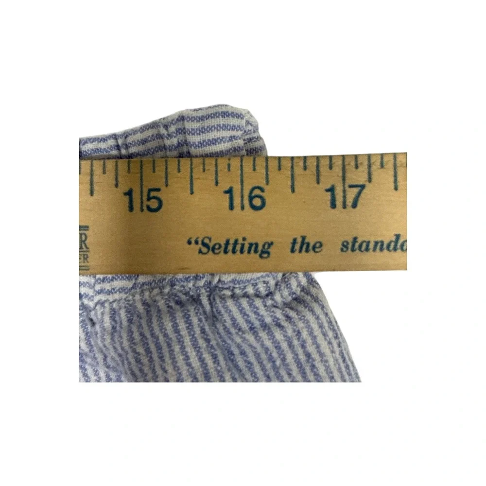 per se Shorts Mens Large Blue White Excellent Striped Linen Blend Seersucker